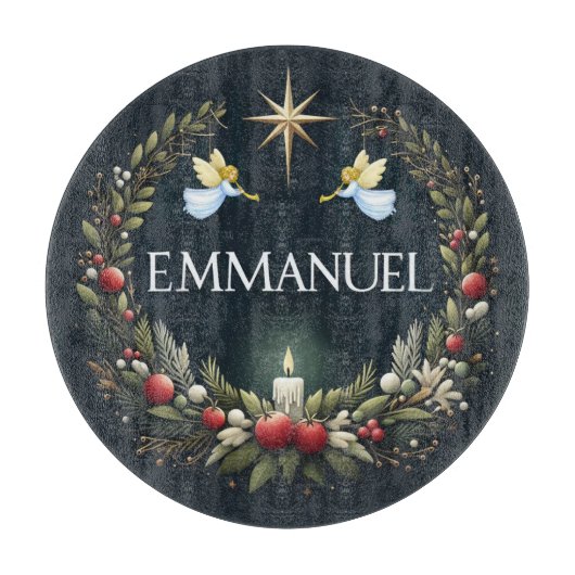 Emmanuel Christmas Engel Schneidebrett (Vorderseite)