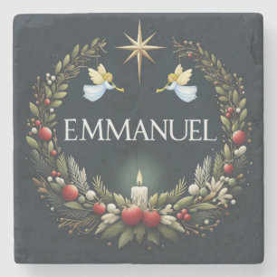 Emmanuel Christmas Engel Steinuntersetzer