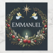 Emmanuel Christmas Engel Weinetikett (Einzelnes Label)