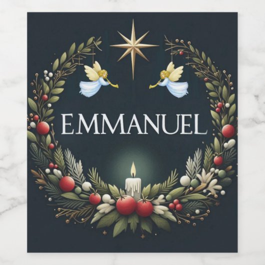 Emmanuel Christmas Engel Weinetikett (Einzelnes Label)