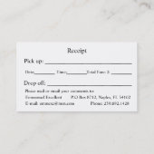 Emmanuel Excellent Taxi Service Visitenkarte (Rückseite)