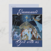 Emmanuel God with Uns, Christmas Nativity Postkarte (Vorne/Hinten)
