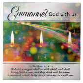 Emmanuel God With Uns Matthew 1:23 Weihnachtsbibel Fliese (Vorderseite)