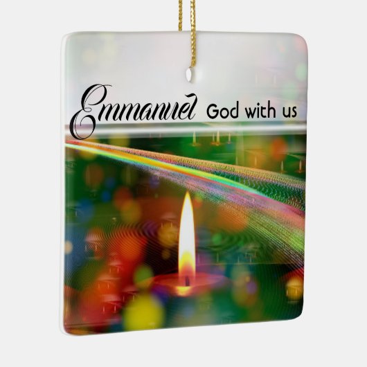 Emmanuel God With Uns Matthew 1:23 Weihnachtsbibel Keramikornament (Rechts)