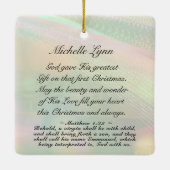 Emmanuel God With Uns Matthew 1:23 Weihnachtsbibel Keramikornament (Rückseite)