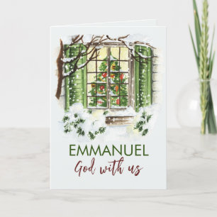Emmanuel God with us Christmas Bible Verse Feiertagskarte