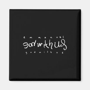 Emmanuel God with us Double Bedeutung Script Text Magnet