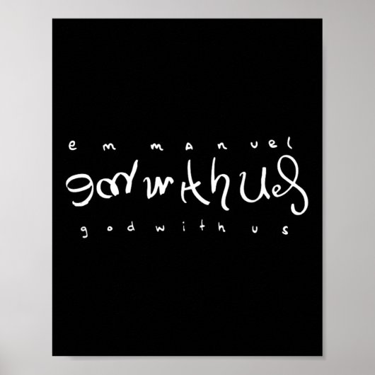 Emmanuel God with us Double Bedeutung Script Text Poster (Vorne)