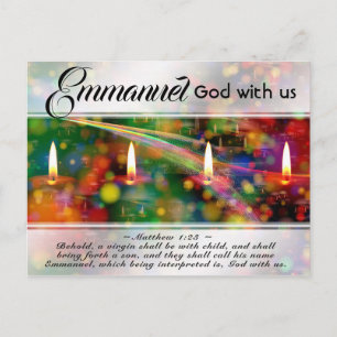 Emmanuel God with Us Matthew 1:23 Christmas Bibel Postkarte