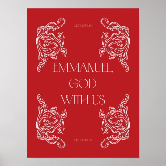 Emmanuel God with us Red Christlich Christmas Post Poster (Vorne)