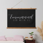 Emmanuel God with us Wood Scroll Hangband Wandteppich Mit Holzrahmen (Schlafzimmer)