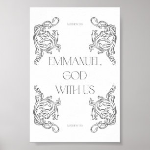 Emmanuel Gott mit uns Bibelvers Weihnachten Poster