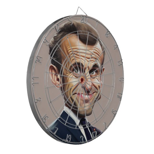 Emmanuel Macron Dartboard Dartscheibe (Vorderseite Links)