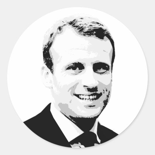 Emmanuel Macron Runder Aufkleber (Vorderseite)