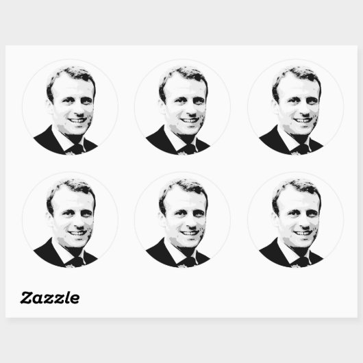 Emmanuel Macron Runder Aufkleber (Blatt)