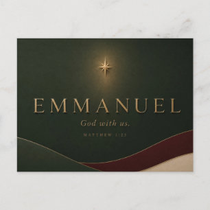 EMMANUEL Matthäus 1,23 Christlich Feiertagspostkarte