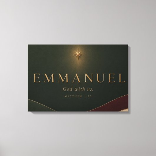 EMMANUEL | Matthäus 1,23 Christlich Leinwanddruck (Vorderseite)