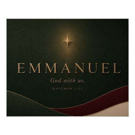 EMMANUEL | Matthäus 1,23 Christlich Poster (Vorderseite)