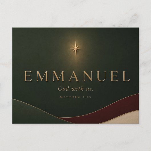 EMMANUEL | Matthäus 1,23 Christlich  Postkarte (Vorderseite)
