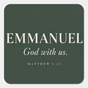 EMMANUEL   Matthäus 1:23   Weihnachten Quadratischer Aufkleber