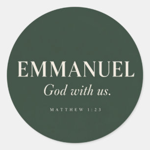  EMMANUEL   Matthäus 1:23   Weihnachten  Runder Aufkleber