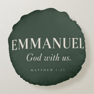 EMMANUEL Matthäus 1:23 Weihnachten Rundes Kissen