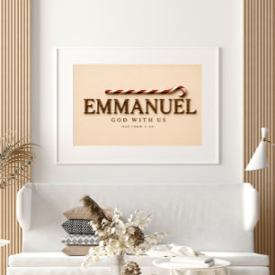 EMMANUEL   Matthäus 1,23 Weihnachten   Warmes Crem Poster
