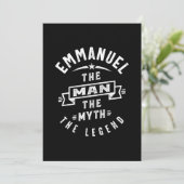 Emmanuel Personalisiert Name Birthday Gift Einladung (Stehend Vorderseite)