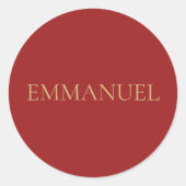 EMMANUEL - Red Minimal Christmas Sticker #4 (Vorderseite)