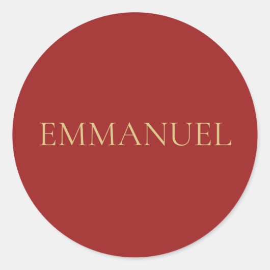 EMMANUEL - Red Minimal Christmas Sticker #4 (Vorderseite)