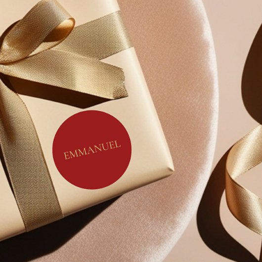 EMMANUEL - Red Minimal Christmas Sticker #4