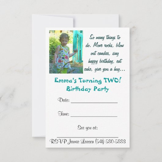 Emmas 2. bday Einladung #2 (Rückseite)