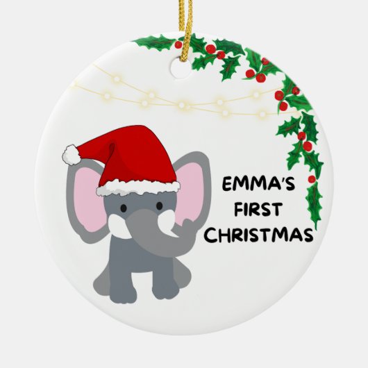 Emmas erste Weihnacht Keramik Ornament (Vorne)