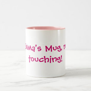 Emmas Tasse, kein Berühren! Zweifarbige Tasse