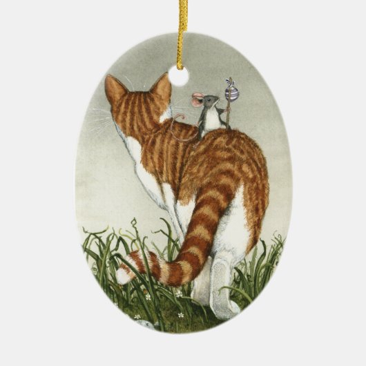 "Emmett und Roscoe" Keramik Ornament (Vorne)