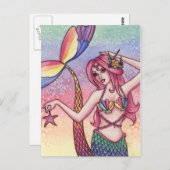 Emmy - Rainbow Mermaid Postcard Postkarte (Vorne/Hinten)