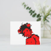 Emo-Affen-Tinte Postkarte (Stehend Vorderseite)