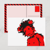 Emo-Affen-Tinte Postkarte (Vorne/Hinten)