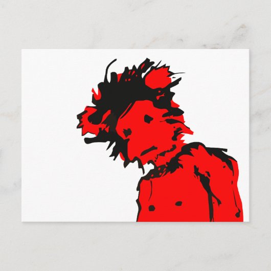 Emo-Affen-Tinte Postkarte (Vorderseite)