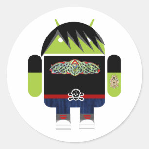 Emo Andy der Android Runder Aufkleber