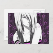 Emo Anime Girl Postcard Postkarte (Vorne/Hinten)