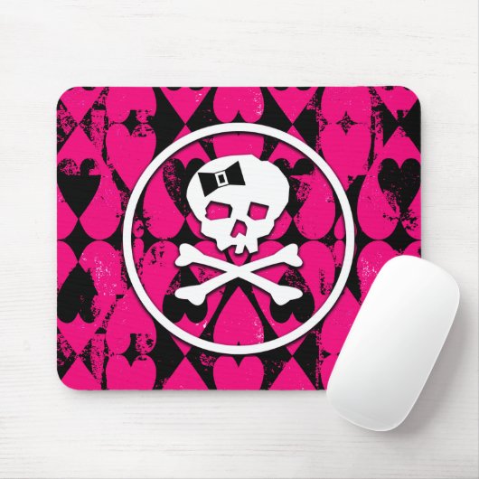 Emo Art Skull & Herz Mousepad (Mit Mouse)