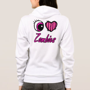Emo Auge Herz Ich liebe Zombies Hoodie