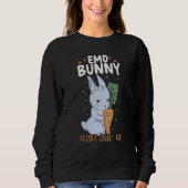 Emo Bunny Doesn't Carrot All Bunny Rabbit Animal B Sweatshirt (Vorderseite)