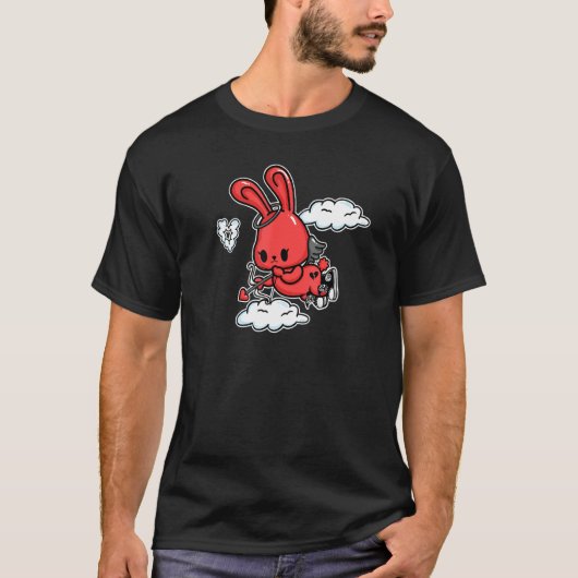 Emo Bunny Emo Angel Alt ästhetic Soft Goth Valent T-Shirt (Vorderseite)