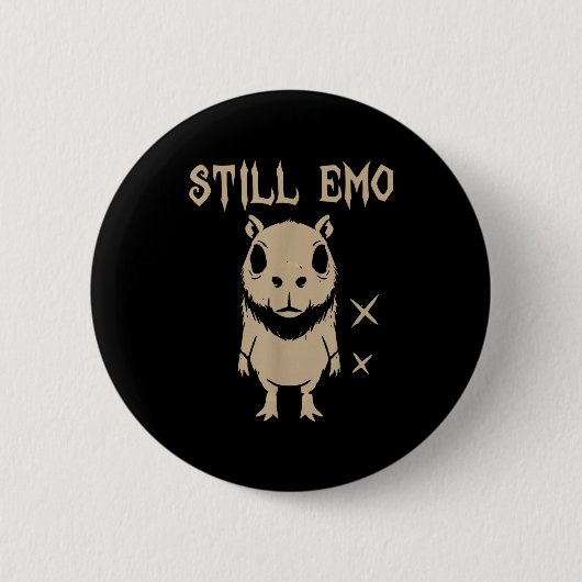 Emo Capybara Goth Punk immer noch Emo Button (Vorderseite)
