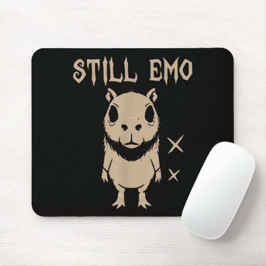 Emo Capybara Goth Punk immer noch Emo Mousepad (Mit Mouse)