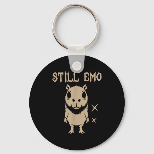Emo Capybara Goth Punk immer noch Emo  Schlüsselanhänger (Vorderseite)