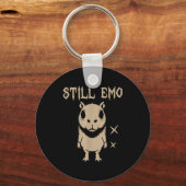 Emo Capybara Goth Punk immer noch Emo  Schlüsselanhänger (Vorderseite)