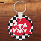 Emo Cartoon Skull Schlüsselanhänger (Vorderseite)